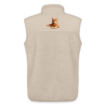 Realistic Orange Tabby Cat Portrait - Unisex Sherpa Gilet by Stanley/Stella - beige - Back - AI Model Male 178 light (178cm)
