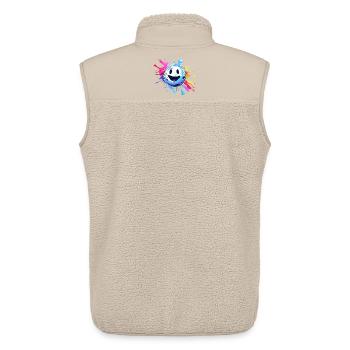 Boule de bowling de dessin animé - Veste sans manches sherpa unisexe Stanley/Stella - beige - Dos - AI Model Male 178 light (178cm)