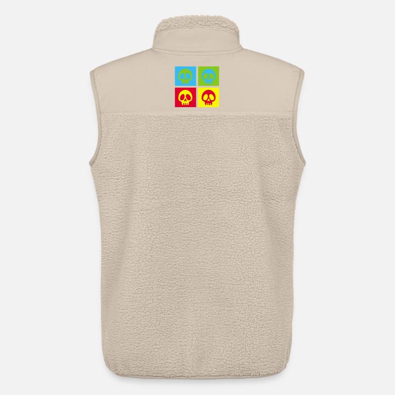 Pop-Art-Manga-Totenkopf - Unisex Sherpaweste von Stanley/Stella - Beige