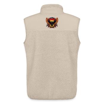 deutscher Adler Schwarz Rot Gold Flagge Adlerkopf - Unisex Sherpaweste von Stanley/Stella - Beige - Hinten - AI Model Male 178 light (178cm)