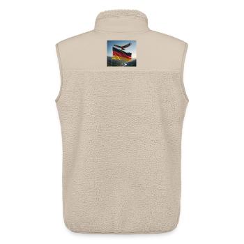 Adler über der deutschen Flagge - Unisex Sherpaweste von Stanley/Stella - Beige - Hinten - AI Model Male 178 light (178cm)