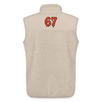 Funny Six Seven Meme Gen Alpha 67 Basketball - Unisex Sherpa Gilet by Stanley/Stella - beige - Back - AI Model Male 178 light (178cm)