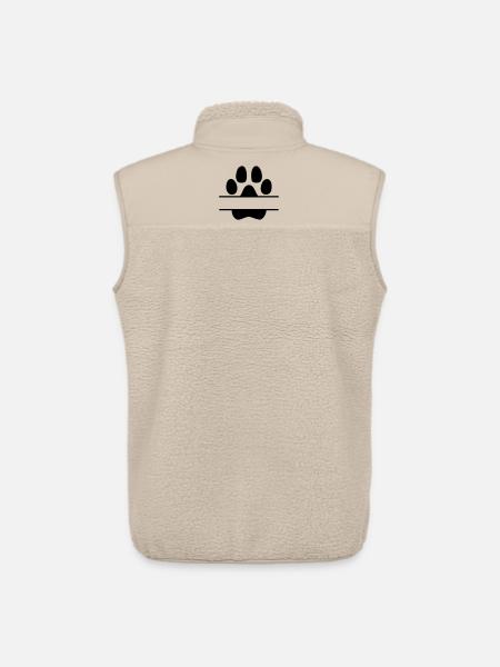 Hundepfoten Namensschild - Unisex Sherpaweste von Stanley/Stella - Beige