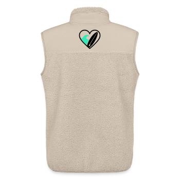 Surf coeur Wave Board Mer Eté - Veste sans manches sherpa unisexe Stanley/Stella - beige - Dos - AI Model Male 178 light (178cm)