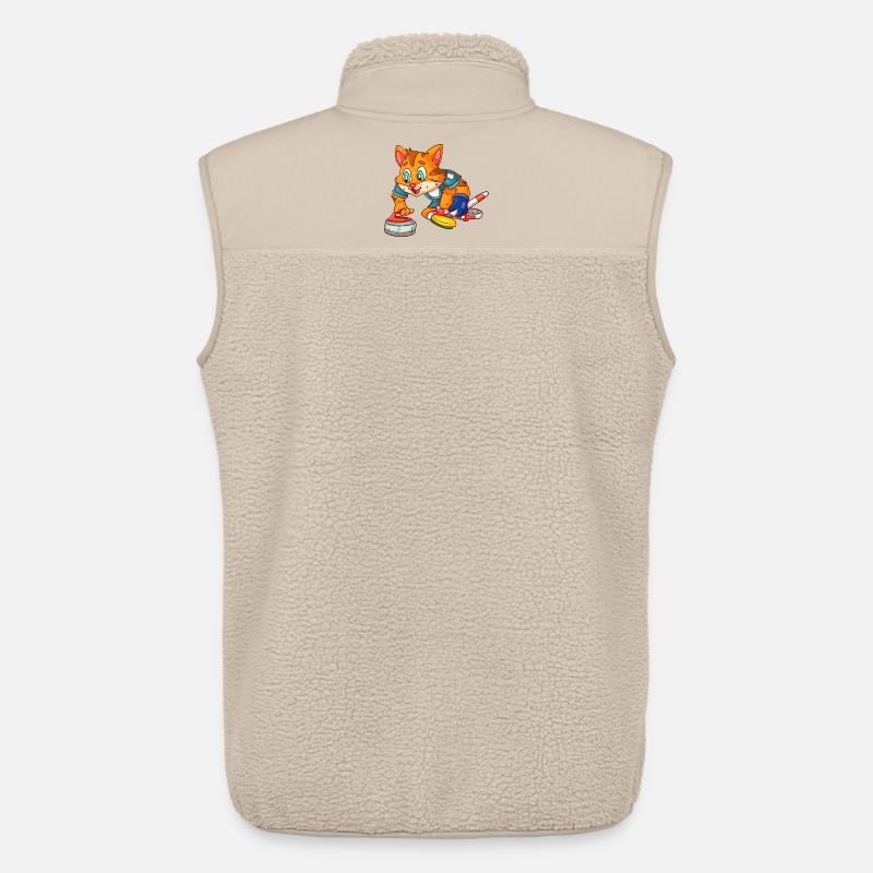 Curlingspieler Katze - Unisex Sherpaweste von Stanley/Stella - Beige