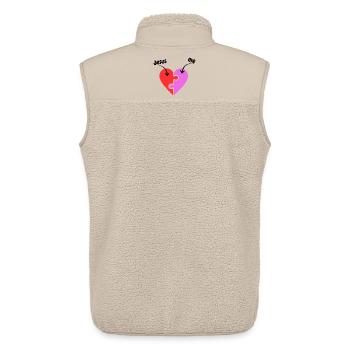Jesus & me - Heart - Puzzle - Christian - Unisex Sherpa Gilet by Stanley/Stella - beige - Back - AI Model Male 178 light (178cm)
