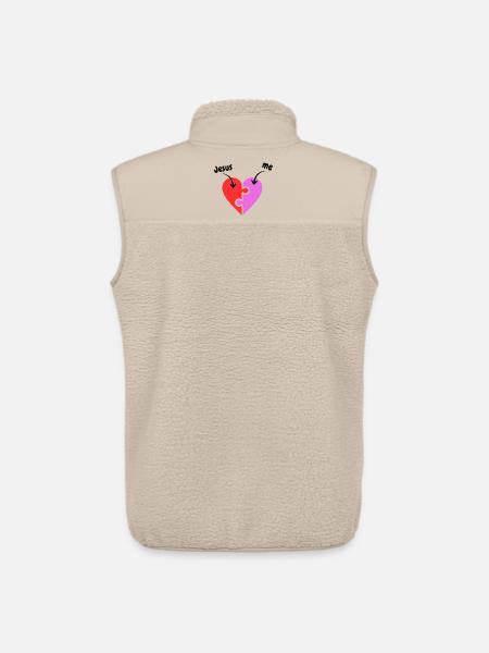 Jesus & me - Heart - Puzzle - Christian - Unisex Sherpa Gilet by Stanley/Stella - beige