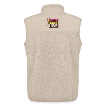 Coffee. Chaos. Love. Fun Coffee & Mom - Unisex Sherpa Gilet by Stanley/Stella - beige - Back - AI Model Male 178 light (178cm)