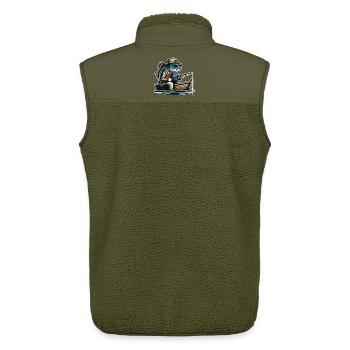 Angeln Angler - Unisex Sherpaweste von Stanley/Stella - Khaki - Hinten - AI Model Male 178 light (178cm)