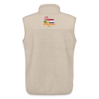 Niederlande Vintage Holland Fahne Tulpe Souvenir - Unisex Sherpaweste von Stanley/Stella - Beige - Hinten - AI Model Male 178 light (178cm)