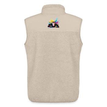 Rennwagen-Geschwindigkeit Bunte Splash-Art-Rennfahrer - Unisex Sherpaweste von Stanley/Stella - Beige - Hinten - AI Model Male 178 light (178cm)