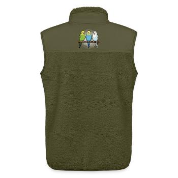 Propriétaires de perruches ondulées Propriétaires de perruches ondulées - Veste sans manches sherpa unisexe Stanley/Stella - kaki - Dos - AI Model Male 178 light (178cm)