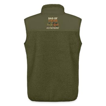 Dad of Twins Outnumbered Papa Zwillinge - Unisex Sherpa Gilet by Stanley/Stella - khaki - Back - AI Model Male 178 light (178cm)