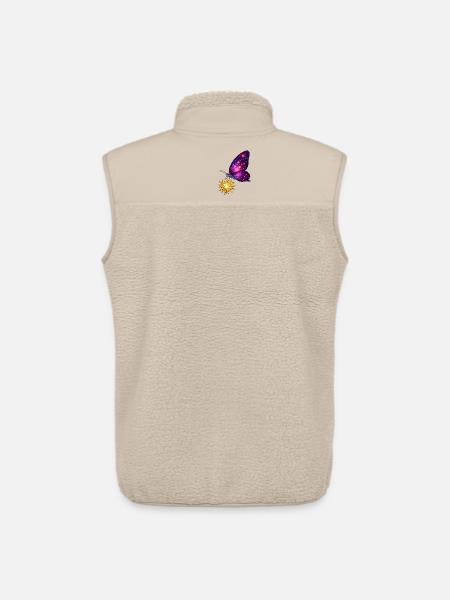 Golden Sun and space butterfly. - Unisex Sherpa Gilet by Stanley/Stella - beige
