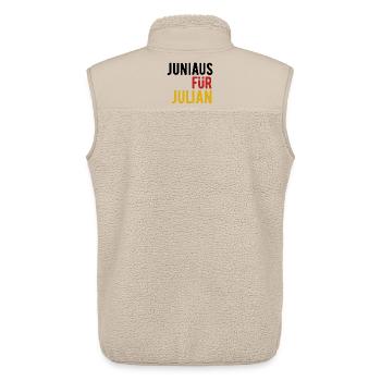 JuniAUS für JuliAN - Fußball Banner 2026 - Unisex Sherpaweste von Stanley/Stella - Beige - Hinten - AI Model Male 178 light (178cm)