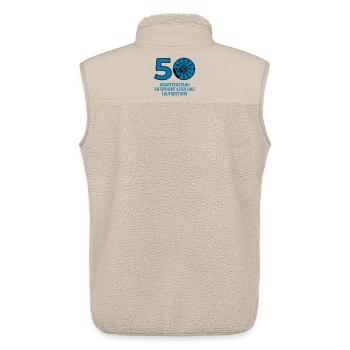 HU August 2026 - 50 Jahre - Geburtstag Geschenk - Unisex Sherpaweste von Stanley/Stella - Beige - Hinten - AI Model Male 178 light (178cm)