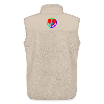Herz Frieden Regenbogen Symbol - Unisex Sherpaweste von Stanley/Stella - Beige - Hinten - AI Model Male 178 light (178cm)
