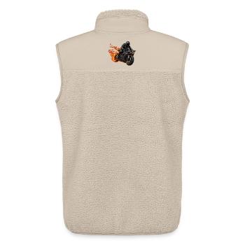 RobVibe Motorcycle Rider in Flames - Unisex Sherpaweste von Stanley/Stella - Beige - Hinten - AI Model Male 178 light (178cm)