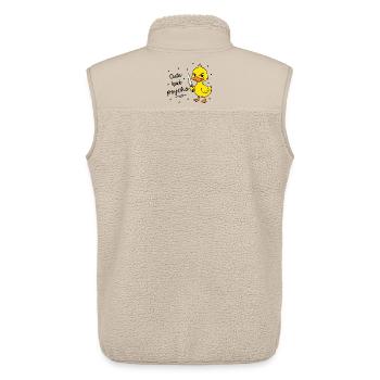 Cute but psycho - Ente mit Messer - Unisex Sherpaweste von Stanley/Stella - Beige - Hinten - AI Model Male 178 light (178cm)