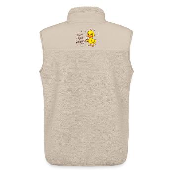 Cute but psycho - Ente mit Messer - Unisex Sherpaweste von Stanley/Stella - Beige - Hinten - AI Model Male 178 light (178cm)