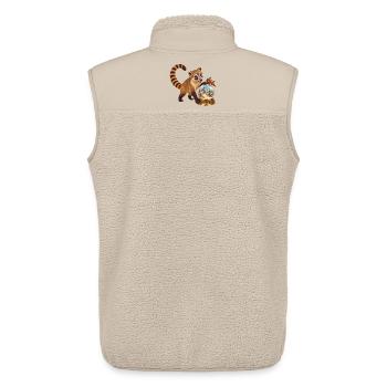 Nasenbär mit winterlicher Beerenwald-Schneekugel - Unisex Sherpaweste von Stanley/Stella - Beige - Hinten - AI Model Male 178 light (178cm)