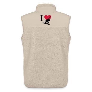 I Love Snowboarding - Unisex Sherpaweste von Stanley/Stella - Beige - Hinten - AI Model Male 178 light (178cm)