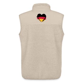 Deutschland Herz | German Heart | Art - Unisex Sherpa Gilet by Stanley/Stella - beige - Back - AI Model Male 178 light (178cm)