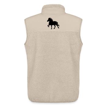 Cheval islandais puissant Tölt, islandais, poney islandais - Veste sans manches sherpa unisexe Stanley/Stella - beige - Dos - AI Model Male 178 light (178cm)