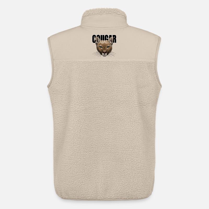Cougar script R6Z - Veste sans manches sherpa unisexe Stanley/Stella - beige