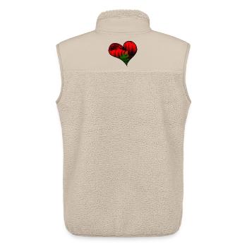 Herz mit leuchtender Monstera Farn Blätter Kopie - Unisex Sherpaweste von Stanley/Stella - Beige - Hinten - AI Model Male 178 light (178cm)