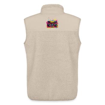 Musique Hip Hop Années 80 - Veste sans manches sherpa unisexe Stanley/Stella - beige - Dos - AI Model Male 178 light (178cm)