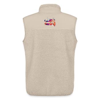 Cologne Skyline Cologne Cathedral Germany City Colorful - Unisex Sherpa Gilet by Stanley/Stella - beige - Back - AI Model Male 178 light (178cm)