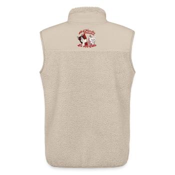 TOUT CE QUE JE VEUX POUR NOËL, C’EST 100 CHATS - Veste sans manches sherpa unisexe Stanley/Stella - beige - Dos - AI Model Male 178 light (178cm)
