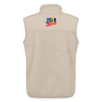 Barbados Vintage  Kolibri und Karibik Design - Unisex Sherpaweste von Stanley/Stella - Beige - Hinten - AI Model Male 178 light (178cm)