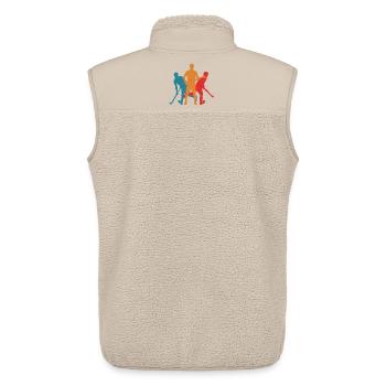 Field Hockey Hockey Players Retro Kids Hockey - Unisex Sherpa Gilet by Stanley/Stella - beige - Back - AI Model Male 178 light (178cm)
