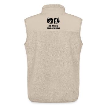 Les dés sont jetés! Enterrement de vie de garçon Mariée et marié B - Veste sans manches sherpa unisexe Stanley/Stella - beige - Dos - AI Model Male 178 light (178cm)