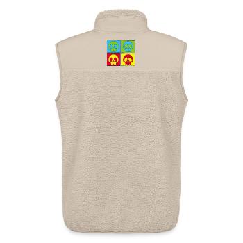 Totenschädel und vierfarbiger Druck - Unisex Sherpaweste von Stanley/Stella - Beige - Hinten - AI Model Male 178 light (178cm)