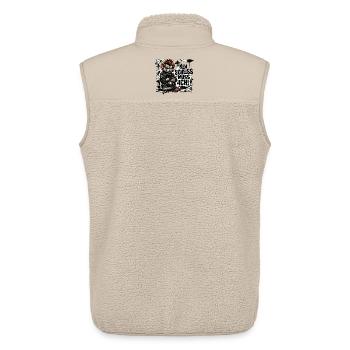 Ratte nen Scheiss muss ich frecher Spruch - Unisex Sherpaweste von Stanley/Stella - Beige - Hinten - AI Model Male 178 light (178cm)