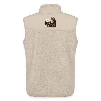 Romanautor Cat - Unisex Sherpaweste von Stanley/Stella - Beige - Hinten - AI Model Male 178 light (178cm)