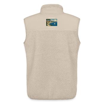 Frankreich Côte d’Azur Vintage Reisemarke - Unisex Sherpaweste von Stanley/Stella - Beige - Hinten - AI Model Male 178 light (178cm)