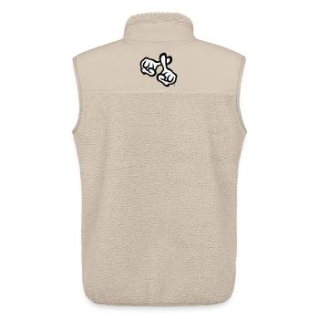 Croisons les doigts (mains / croix / Bible / religion, 2C) - Veste sans manches sherpa unisexe Stanley/Stella - beige - Dos - AI Model Male 178 light (178cm)