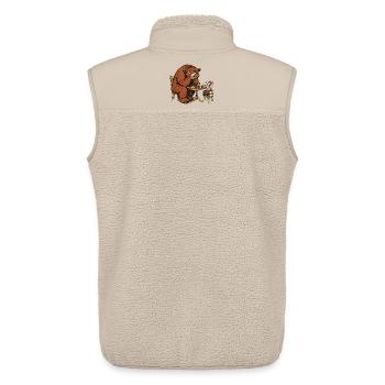 Bär & Maus beim Schach – Lustiges Schachmotiv - Unisex Sherpaweste von Stanley/Stella - Beige - Hinten - AI Model Male 178 light (178cm)