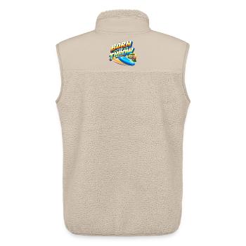 Born to Throw Frisbee - Unisex Sherpaweste von Stanley/Stella - Beige - Hinten - AI Model Male 178 light (178cm)