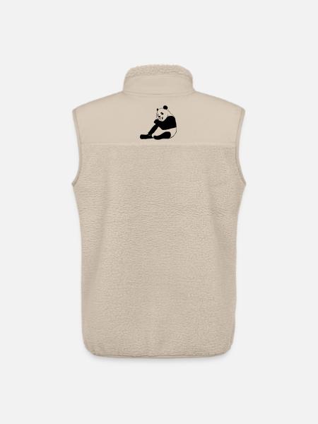 Panda Bear - Unisex Sherpa Gilet by Stanley/Stella - beige