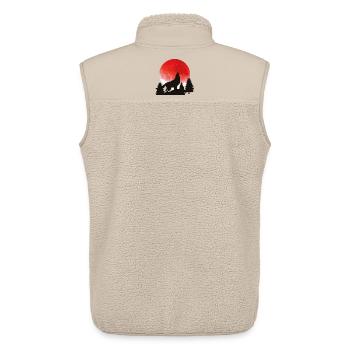 L’appel du loup sur la lune rouge - Veste sans manches sherpa unisexe Stanley/Stella - beige - Dos - AI Model Male 178 light (178cm)
