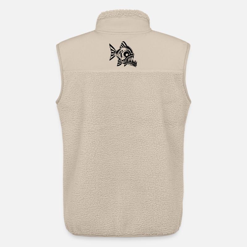 Fleischfressender Schwarzfisch - Unisex Sherpaweste von Stanley/Stella - Beige