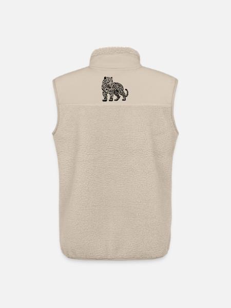 Jaguar tribal - Veste sans manches sherpa unisexe Stanley/Stella - beige