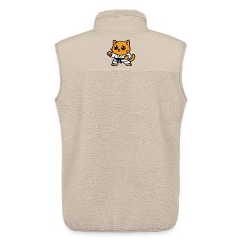 Katzenkämpfer im Karateanzug - Unisex Sherpaweste von Stanley/Stella - Beige - Hinten - AI Model Male 178 light (178cm)