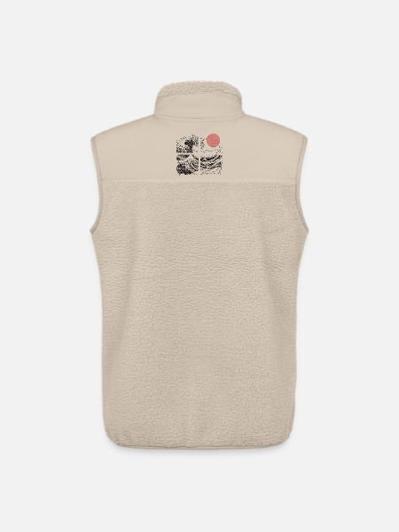 Night sun over waves on the ocean - Unisex Sherpa Gilet by Stanley/Stella - beige