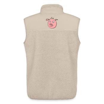 Cute pig face - Unisex Sherpa Gilet by Stanley/Stella - beige - Back - AI Model Male 178 light (178cm)